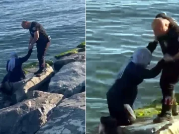 Avcılar’da kayalıklardan denize düşen kadın son anda kurtuldu